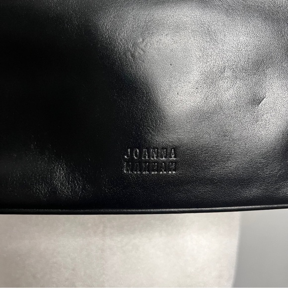 Joanna Maxham Arm Candy Black Leather Shoulder Bag with Silver Chain Straps - Picture 3 of 13